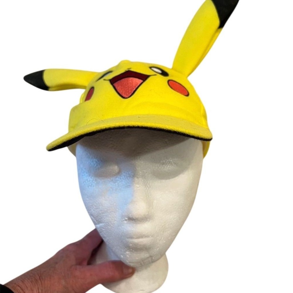 Pokémon Pikachu Youth Baseball Cap with 3D Ears Yellow Kid Hat cosplay Halloween